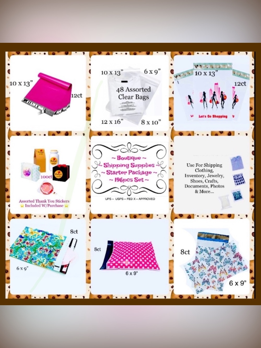 Boutique Shipping Cello~Poly Bag’s Bundle 196pc starter package⭐️100~Stickers 🆕